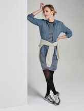 Gepunktetes Minikleid aus Jersey - Frauen - blue white structure Gepunktetes Minikleid aus Jersey - Frauen - blue white structure - 3 - TOM TAILOR