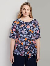 Bluse mit Knoten-Detail - Frauen - colorful blue flower print Bluse mit Knoten-Detail - Frauen - colorful blue flower print - 1 - My True Me
