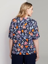Bluse mit Knoten-Detail - Frauen - colorful blue flower print Bluse mit Knoten-Detail - Frauen - colorful blue flower print - 2 - My True Me