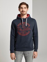 Bedrukte Hoodie - Männer - sky captain blue white melange Bedrukte Hoodie - Männer - sky captain blue white melange - 1 - TOM TAILOR