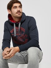 Bedrukte Hoodie - Männer - sky captain blue white melange Bedrukte Hoodie - Männer - sky captain blue white melange - 5 - TOM TAILOR