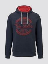 Bedrukte Hoodie - Männer - sky captain blue white melange Bedrukte Hoodie - Männer - sky captain blue white melange - 7 - TOM TAILOR