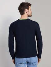 Feiner Strickpullover mit Struktur - Männer - Sky Captain Blue Feiner Strickpullover mit Struktur - Männer - Sky Captain Blue - 2 - TOM TAILOR