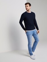 Feiner Strickpullover mit Struktur - Männer - Sky Captain Blue Feiner Strickpullover mit Struktur - Männer - Sky Captain Blue - 3 - TOM TAILOR
