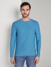 Feiner Strickpullover mit Struktur - Männer - soft cloud blue Feiner Strickpullover mit Struktur - Männer - soft cloud blue - 1 - TOM TAILOR
