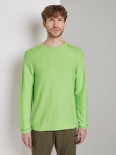 Feiner Strickpullover mit Struktur - Männer - neon gecko green Feiner Strickpullover mit Struktur - Männer - neon gecko green - 1 - TOM TAILOR