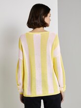 Patterned knitted sweater - Women - yellow white vertical stripe Patterned knitted sweater - Women - yellow white vertical stripe - 2 - TOM TAILOR Denim