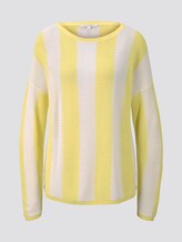 Patterned knitted sweater - Women - yellow white vertical stripe Patterned knitted sweater - Women - yellow white vertical stripe - 7 - TOM TAILOR Denim