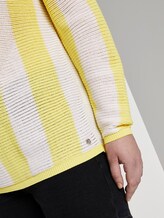 Patterned knitted sweater - Women - yellow white vertical stripe Patterned knitted sweater - Women - yellow white vertical stripe - 9 - TOM TAILOR Denim