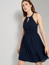 Mini Chiffonkleid mit Spitze - Frauen - Real Navy Blue Mini Chiffonkleid mit Spitze - Frauen - Real Navy Blue - 5 - TOM TAILOR Denim