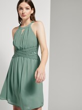 Mini Chiffonkleid mit Spitze - Frauen - dust green Mini Chiffonkleid mit Spitze - Frauen - dust green - 5 - TOM TAILOR Denim