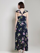 Volantkleid in Maxi-Länge mit floralem Print - Frauen - navy blue flower print Volantkleid in Maxi-Länge mit floralem Print - Frauen - navy blue flower print - 2 - TOM TAILOR Denim
