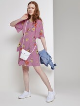 Kurzes Kleid mit Knoten-Detail im floralen Muster - Frauen - rose flower print Kurzes Kleid mit Knoten-Detail im floralen Muster - Frauen - rose flower print - 3 - TOM TAILOR Denim