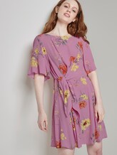 Kurzes Kleid mit Knoten-Detail im floralen Muster - Frauen - rose flower print Kurzes Kleid mit Knoten-Detail im floralen Muster - Frauen - rose flower print - 5 - TOM TAILOR Denim