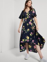 Flowing maxi wrap dress with a floral print - Women - navy blue flower print Flowing maxi wrap dress with a floral print - Women - navy blue flower print - 5 - TOM TAILOR Denim