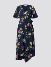 Flowing maxi wrap dress with a floral print - Women - navy blue flower print Flowing maxi wrap dress with a floral print - Women - navy blue flower print - 7 - TOM TAILOR Denim