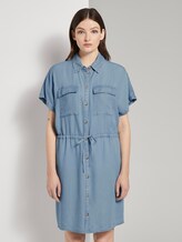 Utility shirt dress made of Lyocell - Women - light stone bright blue denim Utility shirt dress made of Lyocell - Women - light stone bright blue denim - 1 - TOM TAILOR Denim