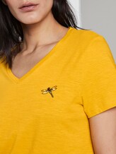 T-Shirt mit V-Ausschnitt und kleinem Print - Frauen - deep golden yellow T-Shirt mit V-Ausschnitt und kleinem Print - Frauen - deep golden yellow - 9 - TOM TAILOR