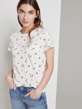 T-Shirt mit floralem Print - Frauen - offwhite floral minimal design T-Shirt mit floralem Print - Frauen - offwhite floral minimal design - 5 - TOM TAILOR