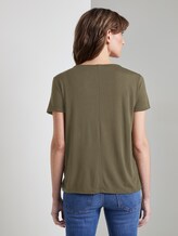 Schlichtes T-Shirt mit Knotendetail - Frauen - Woodland Green Schlichtes T-Shirt mit Knotendetail - Frauen - Woodland Green - 2 - TOM TAILOR