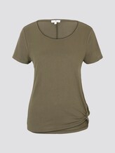 Schlichtes T-Shirt mit Knotendetail - Frauen - Woodland Green Schlichtes T-Shirt mit Knotendetail - Frauen - Woodland Green - 7 - TOM TAILOR