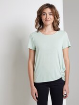 Schlichtes T-Shirt mit Knotendetail - Frauen - Fresh Mint Green Schlichtes T-Shirt mit Knotendetail - Frauen - Fresh Mint Green - 1 - TOM TAILOR