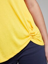 Schlichtes T-Shirt mit Knotendetail - Frauen - deep golden yellow Schlichtes T-Shirt mit Knotendetail - Frauen - deep golden yellow - 10 - TOM TAILOR