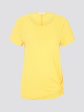 Schlichtes T-Shirt mit Knotendetail - Frauen - deep golden yellow Schlichtes T-Shirt mit Knotendetail - Frauen - deep golden yellow - 7 - TOM TAILOR
