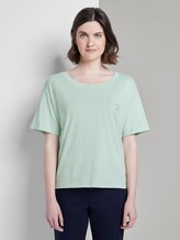 T-Shirt in Farbwaschung mit kleinem Print - Frauen - Fresh Mint Green T-Shirt in Farbwaschung mit kleinem Print - Frauen - Fresh Mint Green - 1 - TOM TAILOR