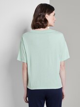 T-Shirt in Farbwaschung mit kleinem Print - Frauen - Fresh Mint Green T-Shirt in Farbwaschung mit kleinem Print - Frauen - Fresh Mint Green - 2 - TOM TAILOR