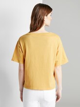 T-Shirt in Farbwaschung mit kleinem Print - Frauen - deep golden yellow T-Shirt in Farbwaschung mit kleinem Print - Frauen - deep golden yellow - 2 - TOM TAILOR