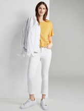 T-Shirt in Farbwaschung mit kleinem Print - Frauen - deep golden yellow T-Shirt in Farbwaschung mit kleinem Print - Frauen - deep golden yellow - 3 - TOM TAILOR