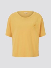 T-Shirt in Farbwaschung mit kleinem Print - Frauen - deep golden yellow T-Shirt in Farbwaschung mit kleinem Print - Frauen - deep golden yellow - 7 - TOM TAILOR
