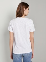 Gestreiftes T-Shirt mit floralem Print - Frauen - offwhite blue thin stripe Gestreiftes T-Shirt mit floralem Print - Frauen - offwhite blue thin stripe - 2 - TOM TAILOR