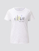 Gestreiftes T-Shirt mit floralem Print - Frauen - offwhite blue thin stripe Gestreiftes T-Shirt mit floralem Print - Frauen - offwhite blue thin stripe - 7 - TOM TAILOR