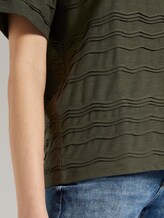 Oversized T-shirt with a textured pattern - Women - Woodland Green Oversized T-shirt with a textured pattern - Women - Woodland Green - 10 - TOM TAILOR