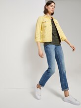 Oversized T-shirt with a textured pattern - Women - Woodland Green Oversized T-shirt with a textured pattern - Women - Woodland Green - 3 - TOM TAILOR