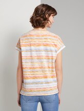 T-Shirt mit blassem Streifenmuster - Frauen - yellow multicolor stripe T-Shirt mit blassem Streifenmuster - Frauen - yellow multicolor stripe - 2 - TOM TAILOR