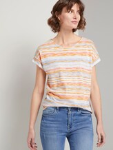 T-Shirt mit blassem Streifenmuster - Frauen - yellow multicolor stripe T-Shirt mit blassem Streifenmuster - Frauen - yellow multicolor stripe - 5 - TOM TAILOR