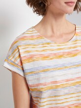 T-Shirt mit blassem Streifenmuster - Frauen - yellow multicolor stripe T-Shirt mit blassem Streifenmuster - Frauen - yellow multicolor stripe - 9 - TOM TAILOR