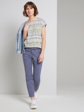 T-shirt with a light striped pattern - Women - green multicolor stripe T-shirt with a light striped pattern - Women - green multicolor stripe - 3 - TOM TAILOR