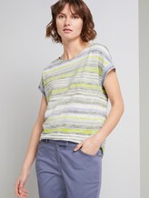 T-shirt with a light striped pattern - Women - green multicolor stripe T-shirt with a light striped pattern - Women - green multicolor stripe - 5 - TOM TAILOR