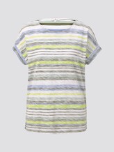 T-shirt with a light striped pattern - Women - green multicolor stripe T-shirt with a light striped pattern - Women - green multicolor stripe - 7 - TOM TAILOR
