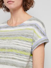 T-shirt with a light striped pattern - Women - green multicolor stripe T-shirt with a light striped pattern - Women - green multicolor stripe - 9 - TOM TAILOR