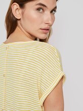 Gestreiftes T-Shirt mit elastischem Bund - Frauen - offwhite yellow stripe Gestreiftes T-Shirt mit elastischem Bund - Frauen - offwhite yellow stripe - 9 - TOM TAILOR