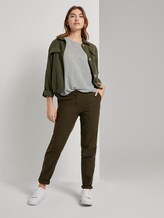 Gestreiftes T-Shirt mit elastischem Bund - Frauen - offwhite khaki stripe Gestreiftes T-Shirt mit elastischem Bund - Frauen - offwhite khaki stripe - 3 - TOM TAILOR