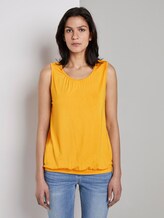 Fließendes Top mit elastischem Bund - Frauen - deep golden yellow Fließendes Top mit elastischem Bund - Frauen - deep golden yellow - 1 - TOM TAILOR