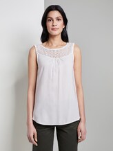 Top with lace inserts - Women - Whisper White Top with lace inserts - Women - Whisper White - 1 - TOM TAILOR