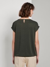 T-Shirt met Ajour patroon - Vrouwen - Woodland Green T-Shirt met Ajour patroon - Vrouwen - Woodland Green - 2 - TOM TAILOR