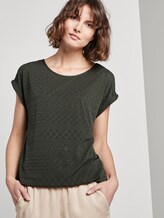 T-Shirt met Ajour patroon - Vrouwen - Woodland Green T-Shirt met Ajour patroon - Vrouwen - Woodland Green - 5 - TOM TAILOR